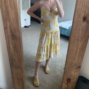 Tiered sundress with adjustable spaghetti straps